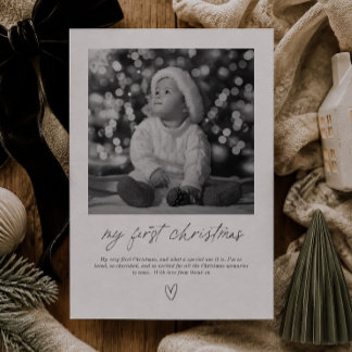 Baby's First Christmas Handwritten Photo Holiday Card