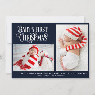 BABY'S FIRST CHRISTMAS holiday birth announcement