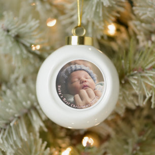 Baby's First Christmas Holiday Ornament Photo Gift