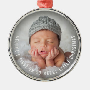 Baby's First Christmas Holiday Photo Ornament
