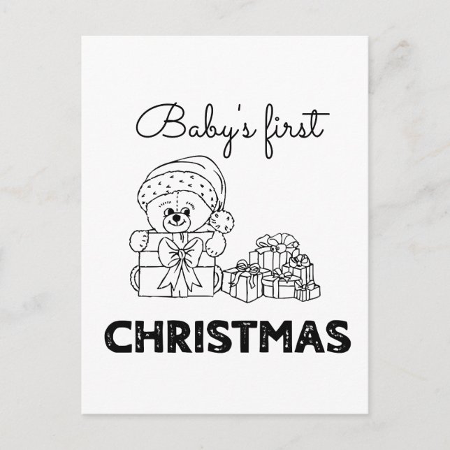 Baby's First Christmas  Holiday Postcard (Front)