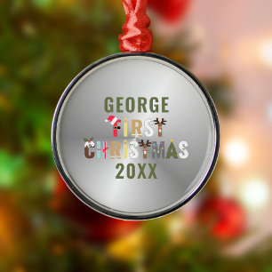 Baby's First Christmas Keepsake Metal Ornament