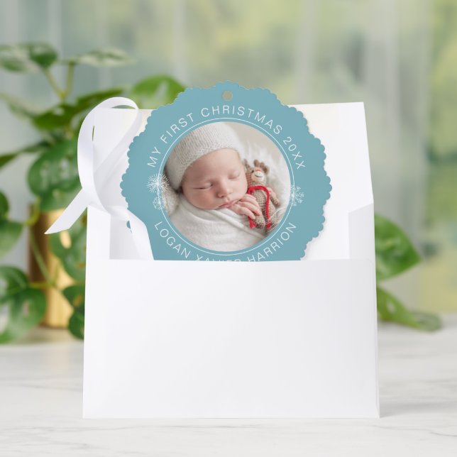 Baby's First Christmas Keepsake Photo Tree Decoration Card (Envelope)