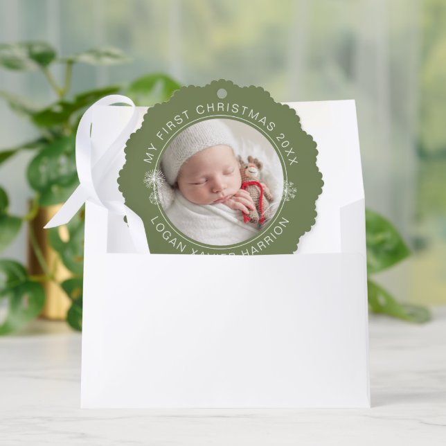 Baby's First Christmas Keepsake Photo Tree Decoration Card (Envelope)
