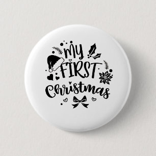 Baby's First Christmas Matching Family 6 Cm Round Badge