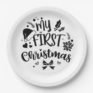 Baby's First Christmas Matching Family Paper Plate