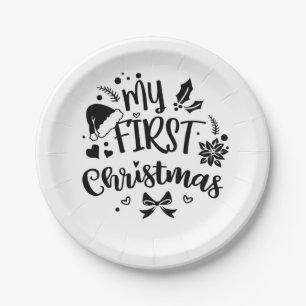 Baby's First Christmas Matching Family Paper Plate