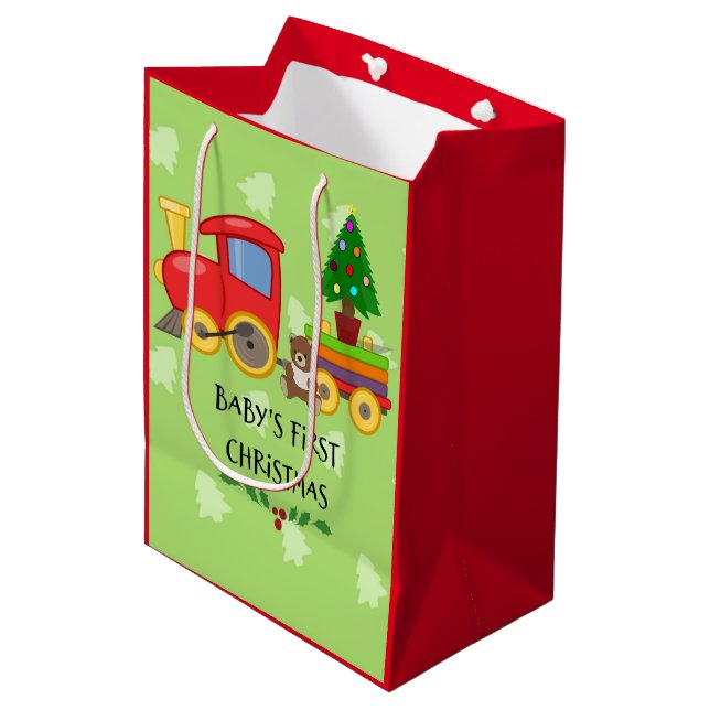Baby's First Christmas Medium Gift Bag (Front Angled)