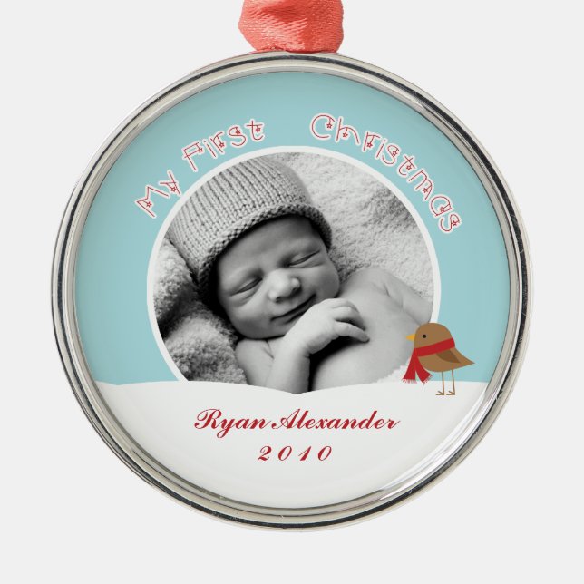Baby's First Christmas Metal Tree Decoration (Front)