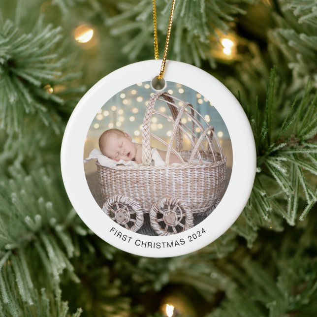 Babys First Christmas Monochrome Winter Ornament (Tree)