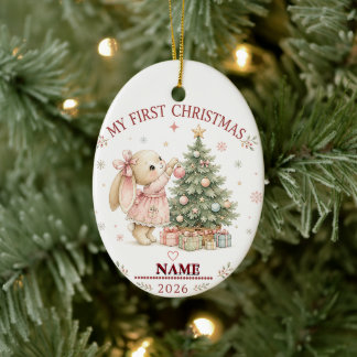 Baby's First Christmas MONOGRAM PHOTO ORNAMENT