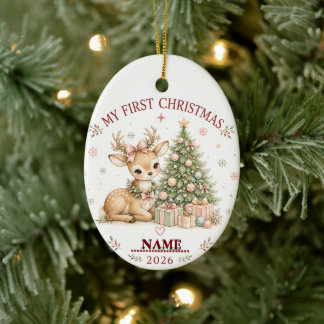 Baby's First Christmas MONOGRAM PHOTO ORNAMENT