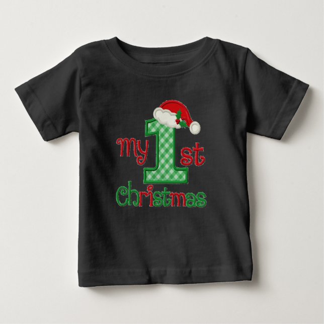Baby's First Christmas - name customised - Baby T-Shirt (Front)