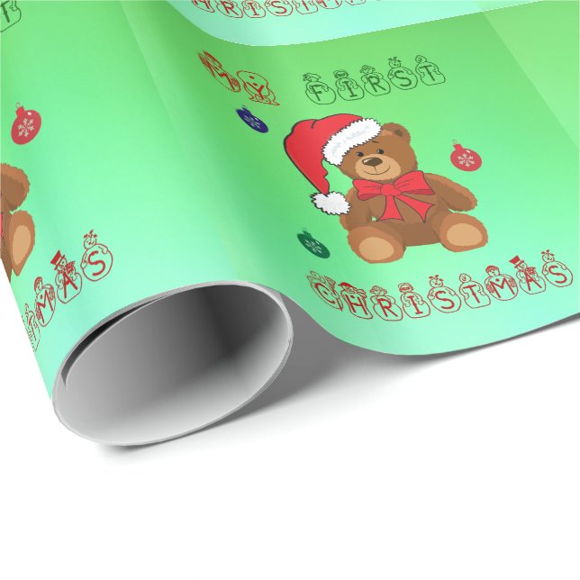 Baby's First Christmas - name customised - Wrapping Paper (Roll Corner)