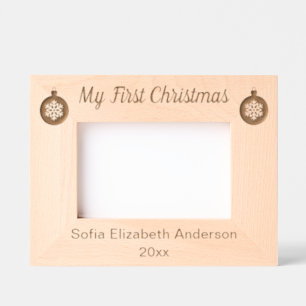 Baby's First Christmas & Name Year Ornaments Etched Frames