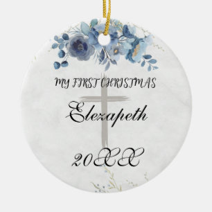 Baby's First Christmas Newborn Photo Ceramic Tree Decoration