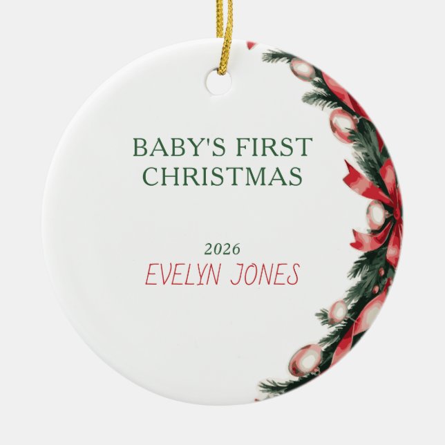 Baby's First Christmas Ornament 2026 (Front)