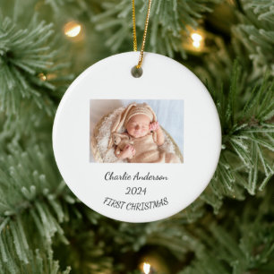 Baby's First Christmas Ornament, Baby 1st Christma Ceramic Tree Decoration