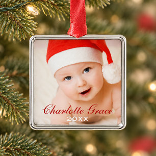 Baby's First Christmas Ornament Custom Photo