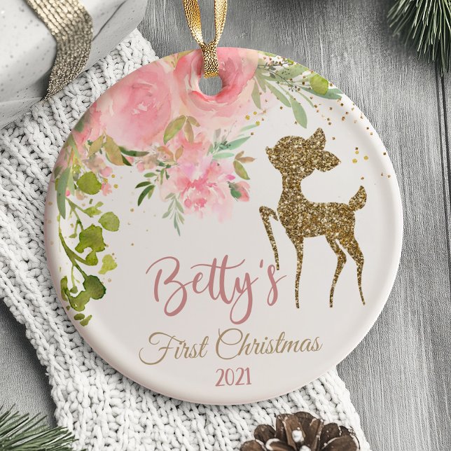 Baby's First Christmas Ornament Deer Woodland (Baby's First Christmas Ornament deer woodland animal)