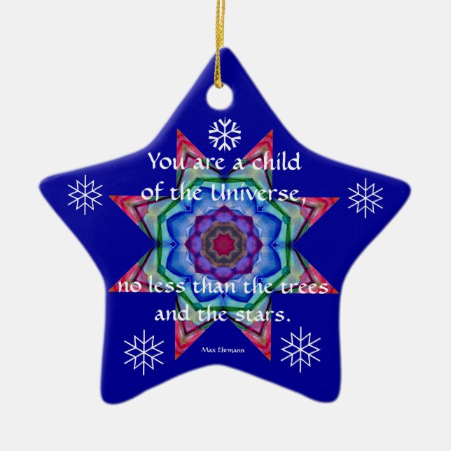 Baby's First Christmas Ornament.Desiderata.Quote.4 Ceramic Tree Decoration (Front)
