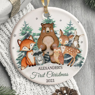 Baby's First Christmas Ornament Woodland animals