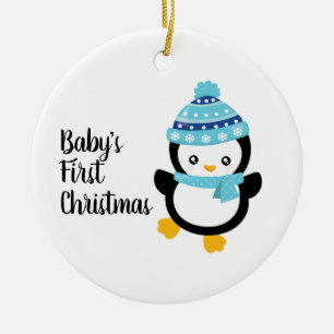 Baby's First Christmas Penguin Ceramic Tree Decoration