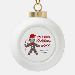 Baby's First Christmas Personalised Ceramic Ball Christmas Ornament