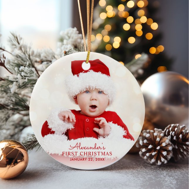 Baby's First Christmas Personalised Ceramic Tree Decoration (Creator Uploaded)