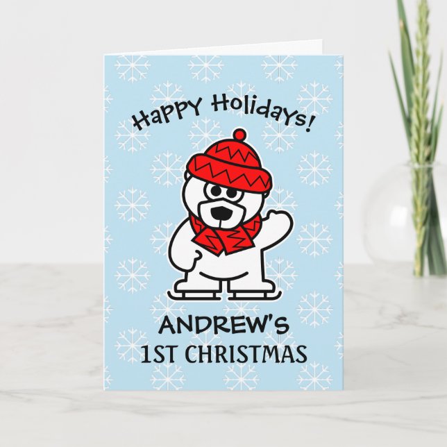 Baby's first Christmas personalised cute Holiday (Front)