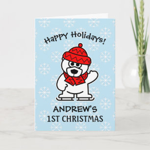 Baby's first Christmas personalised cute Holiday Card