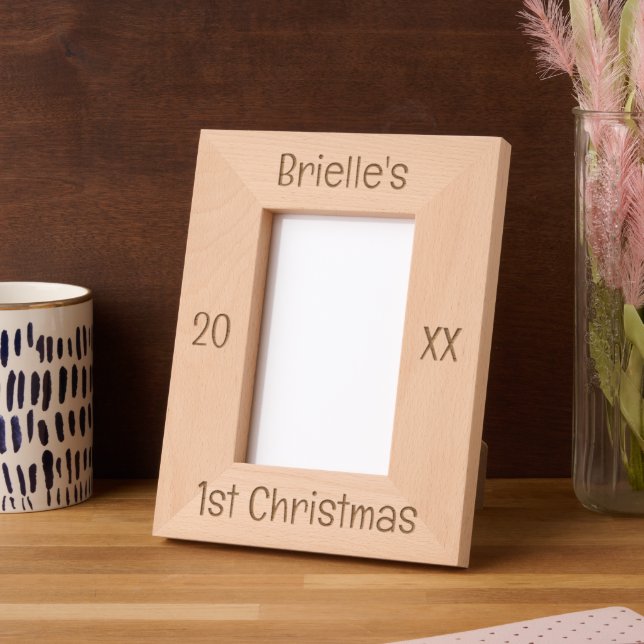 Baby's First Christmas Personalised Laser Etched Frames (Left)