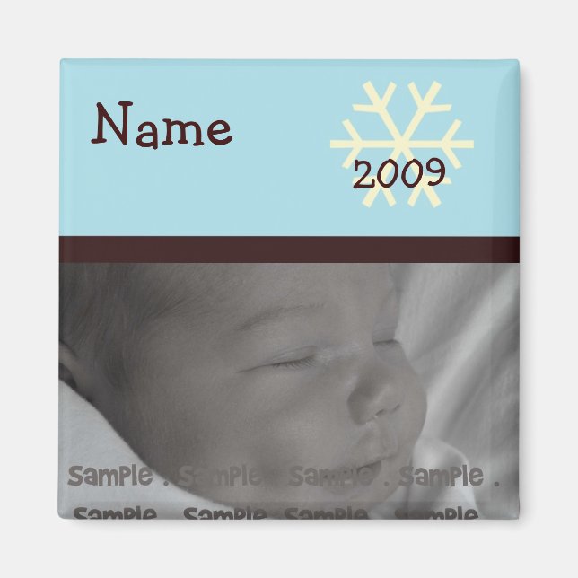Baby's First Christmas Personalised Magnet (Front)