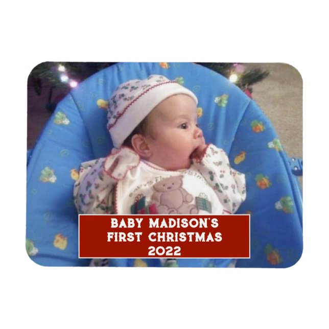 Baby's First Christmas Personalised Magnet (Horizontal)