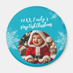 Baby's First Christmas Personalised Photo  Magnet