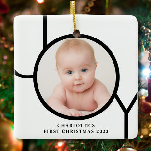 Baby's First Christmas Personilized Photo Ceramic Ornament