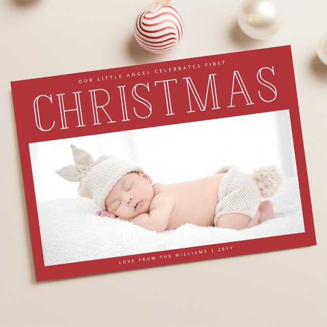 Babys First Christmas Photo Birth Announcement (Creator Uploaded)