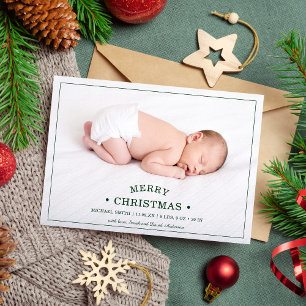 Baby's First Christmas Photo Birth Announcement