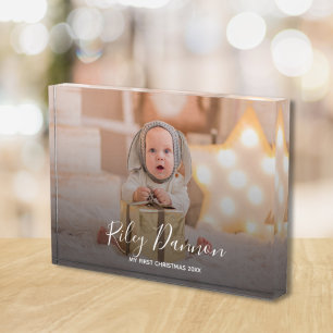 Baby's First Christmas Photo Block