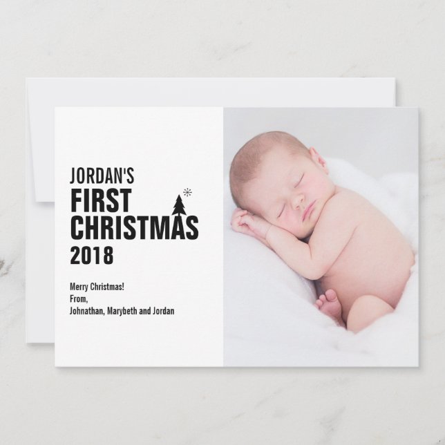 Baby's First Christmas Photo Card (Front)