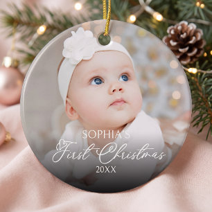 Baby's First Christmas Photo Ceramic Tree Decoration