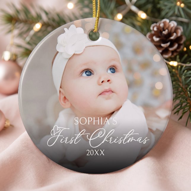 Baby's First Christmas Photo Ceramic Tree Decoration (Creator Uploaded)