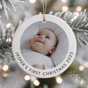Baby's First Christmas Photo Ceramic Tree Decoration
