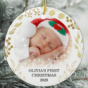 Baby's First Christmas Photo  Ceramic Tree Decoration