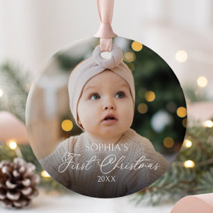 Baby's First Christmas Photo Ceramic Tree Decoration