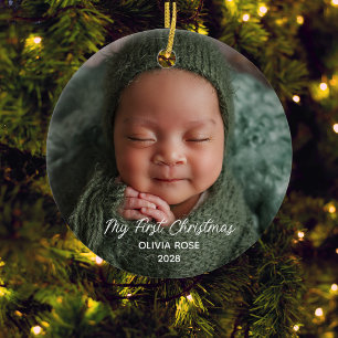 Babys First Christmas Photo Ceramic Tree Decoration