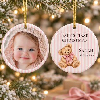 Baby's First Christmas Photo Ceramic Tree Decoration
