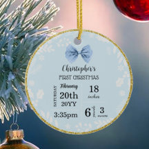 Baby's First Christmas Photo Double Sided