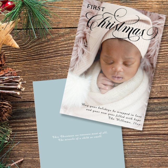 Baby's First Christmas Photo Flat Holiday Card (Creator Uploaded)