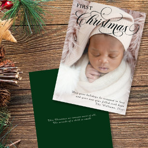 Baby's First Christmas Photo Flat Holiday Card